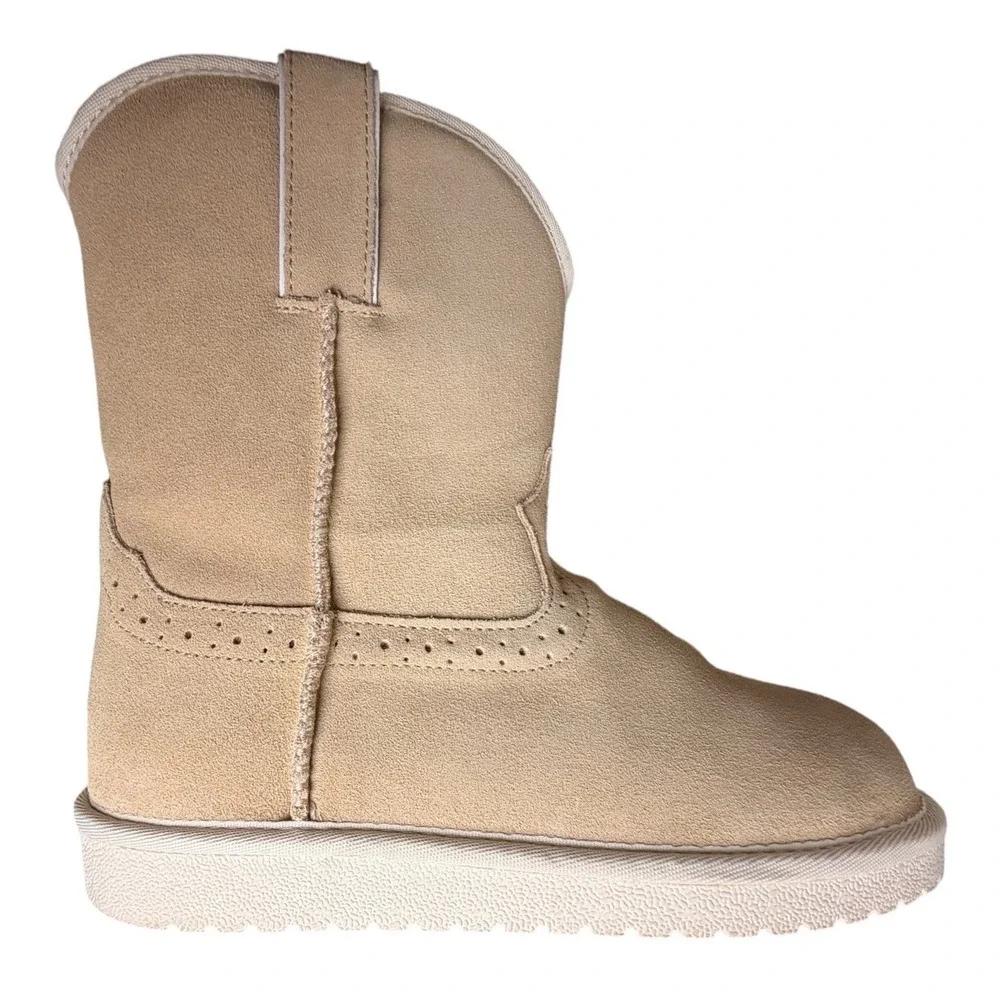 Justin Heidi Shearling Lined Suede‎ Boots Size 9 Natural Beige